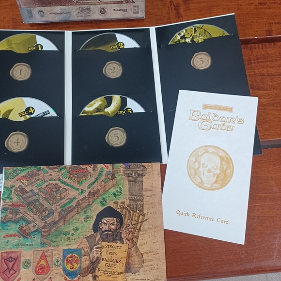 Baldur's Gate 1998 PC Big Box Includes Original Box, Map, 5 Disc CDs, Inserts - Picture 2 of 11